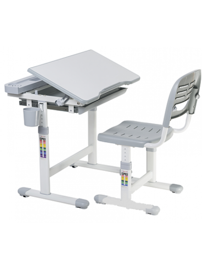 Парта шкільна зі стільцем Comfortline cіра